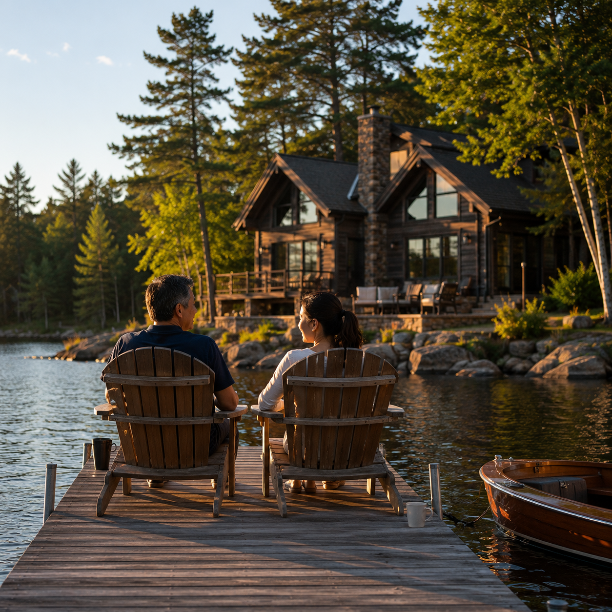 Sunlit dock at a Minnesota lake cabin in summer, reflecting South Metro homeownership and lake living